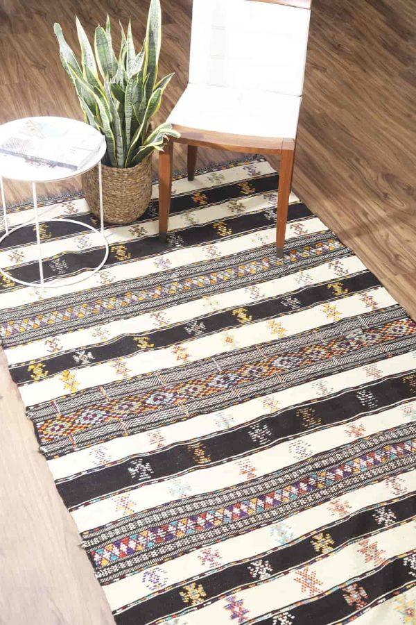 Afghan Kilim - Black And White