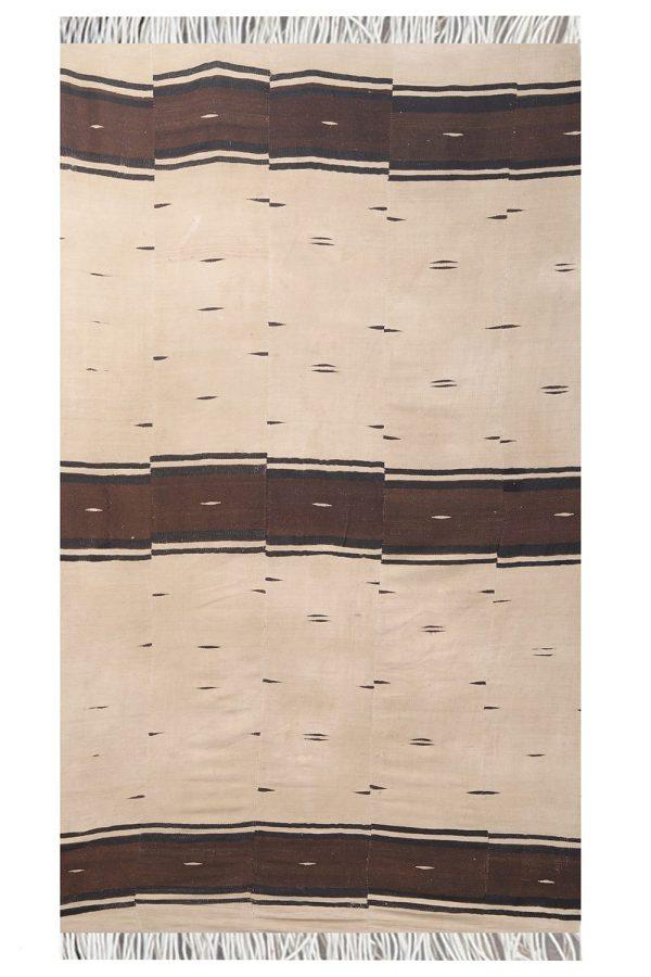 Afghan Uzbek Kilim - Beige & Brown