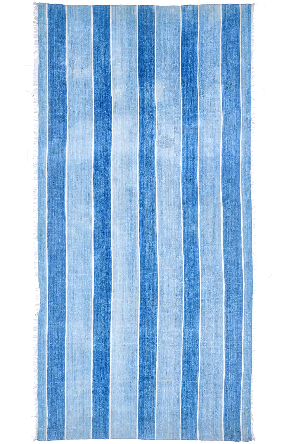 Vintage Agra Jail Cotton Kilim – Blue Stripes