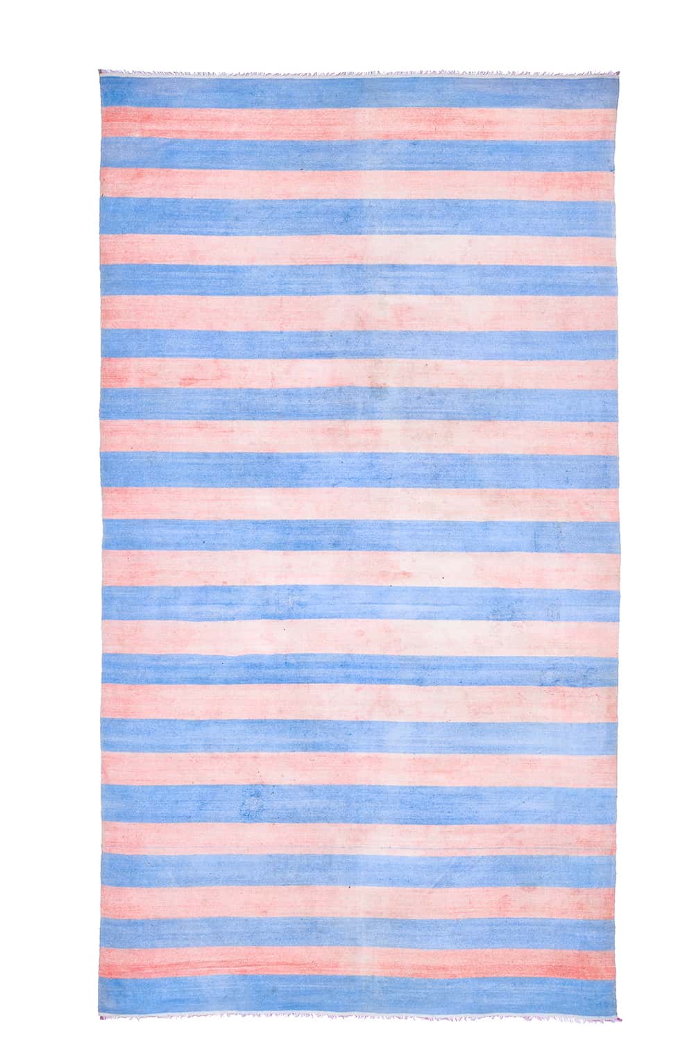 Antique Agra Jail Cotton Kilim – Blue And Rust