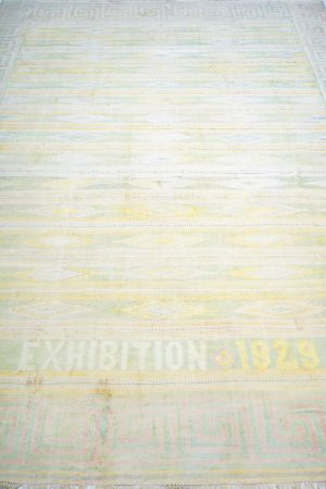 Off white and beige traditional patterns on a flatweave rug by Carpet Cellar