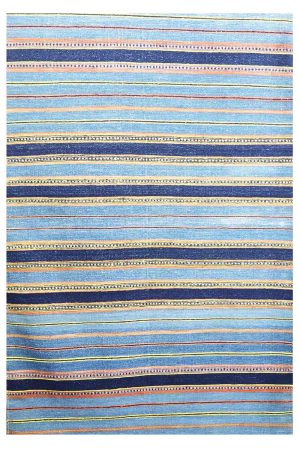 Vintage Agra Jail Cotton Kilim - Blue Hues