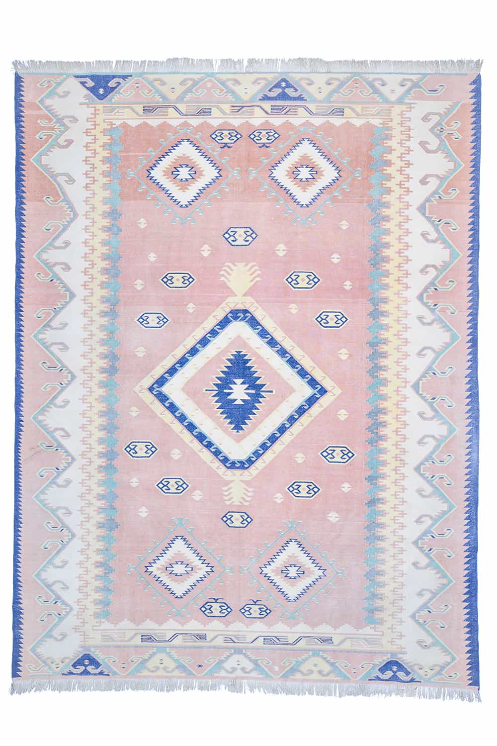 Agra Jail Cotton Flatweave – Pale Pink