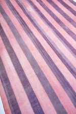 Vintage Agra Jail Cotton Kilim - Pink Stripes