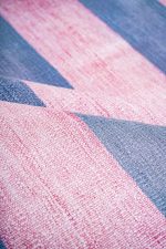 Vintage Agra Jail Cotton Kilim - Pink Stripes