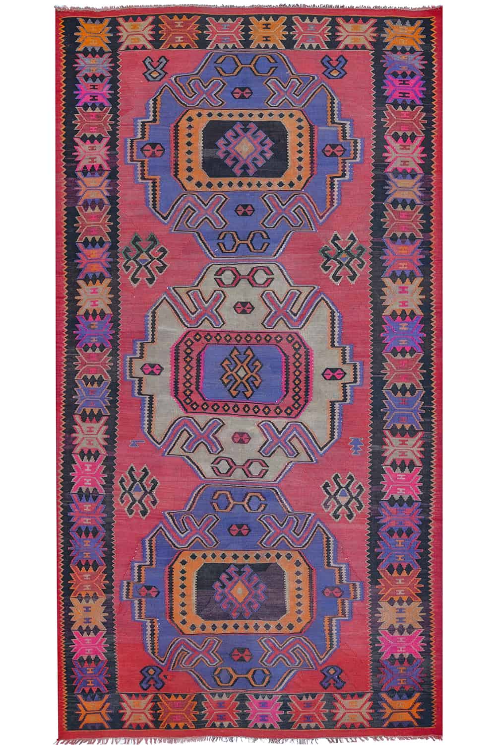 Antique Tribal Kafkash Caucasian Kilim