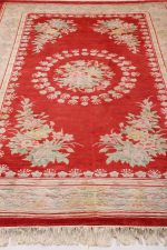 Chinese Aubusson Cut Work Handknotted Silk Carpet