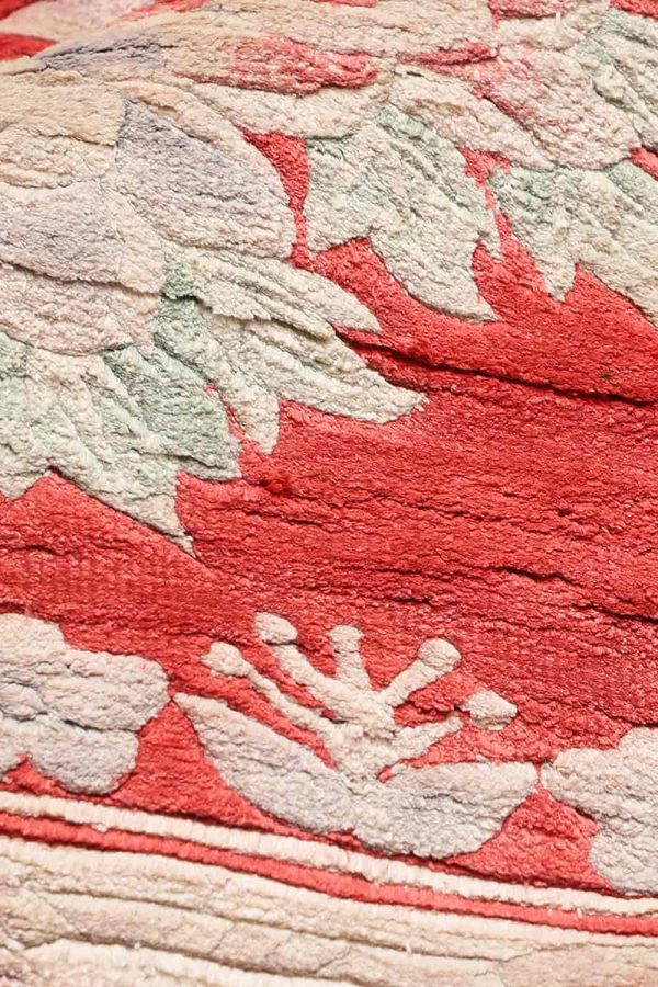 Chinese Aubusson Cut Work Handknotted Silk Carpet