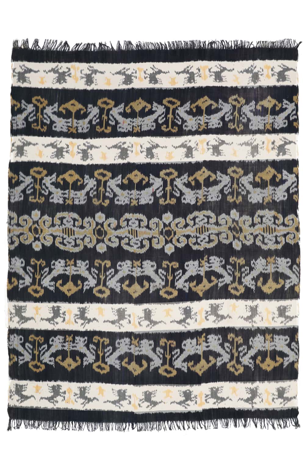 Vintage Tribal Indonesian Sumbawa Handwoven Ikat Textile – Black