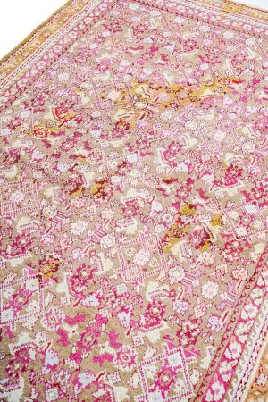 pink and light brown handcrafted Antique Persian Carpets made from Wool by Carpet Cellar