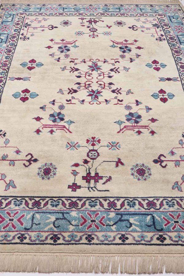 Vintage Agra Jail Summer Carpet Cotton - Hyacinth