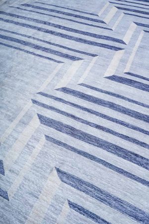 Blue Grey and handcrafted Modern Carpets made from Bamboo Silk by Carpet Cellar