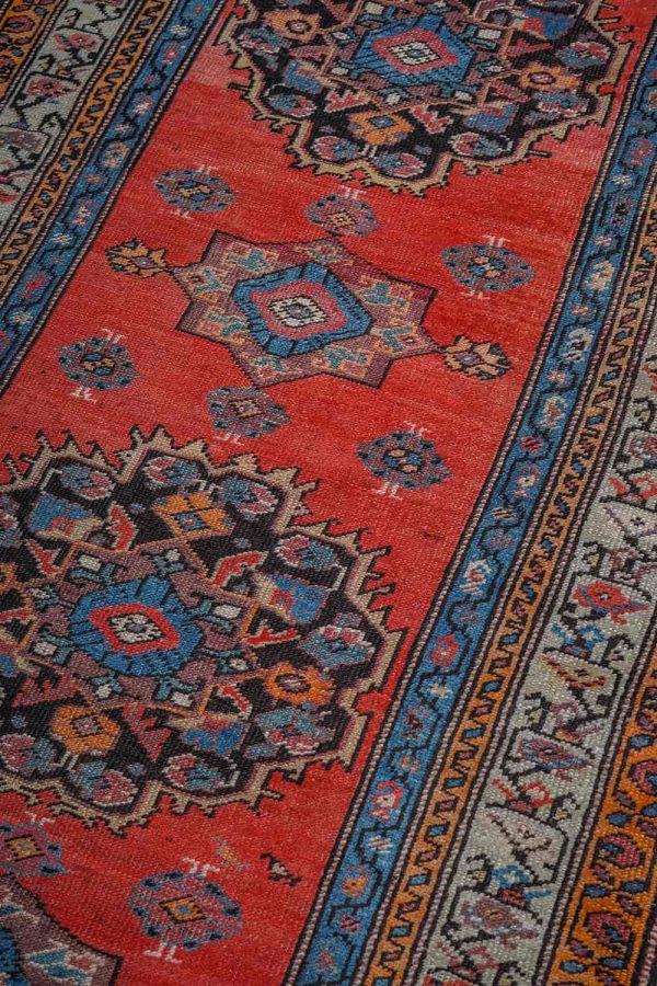 Antique Caucasian Runner - Tribal Eight Point Star