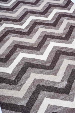 Black and Grey handcrafted Flatweave Rugs made from Wool by Carpet Cellar