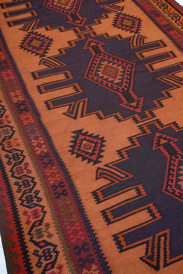 Vintage Eagle Kazak Kilim - Burnt Sienna