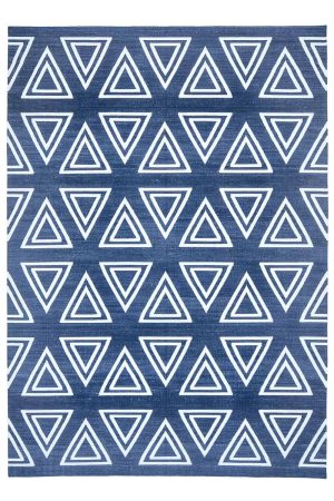 Greek Inspired Cotton Flatweave - Inverted Blue