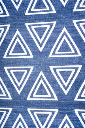 Blue and White handcrafted Flatweave Rugs made from Cotton by Carpet Cellar