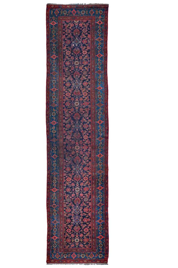 Antique Herat Hamadan Floral Runner