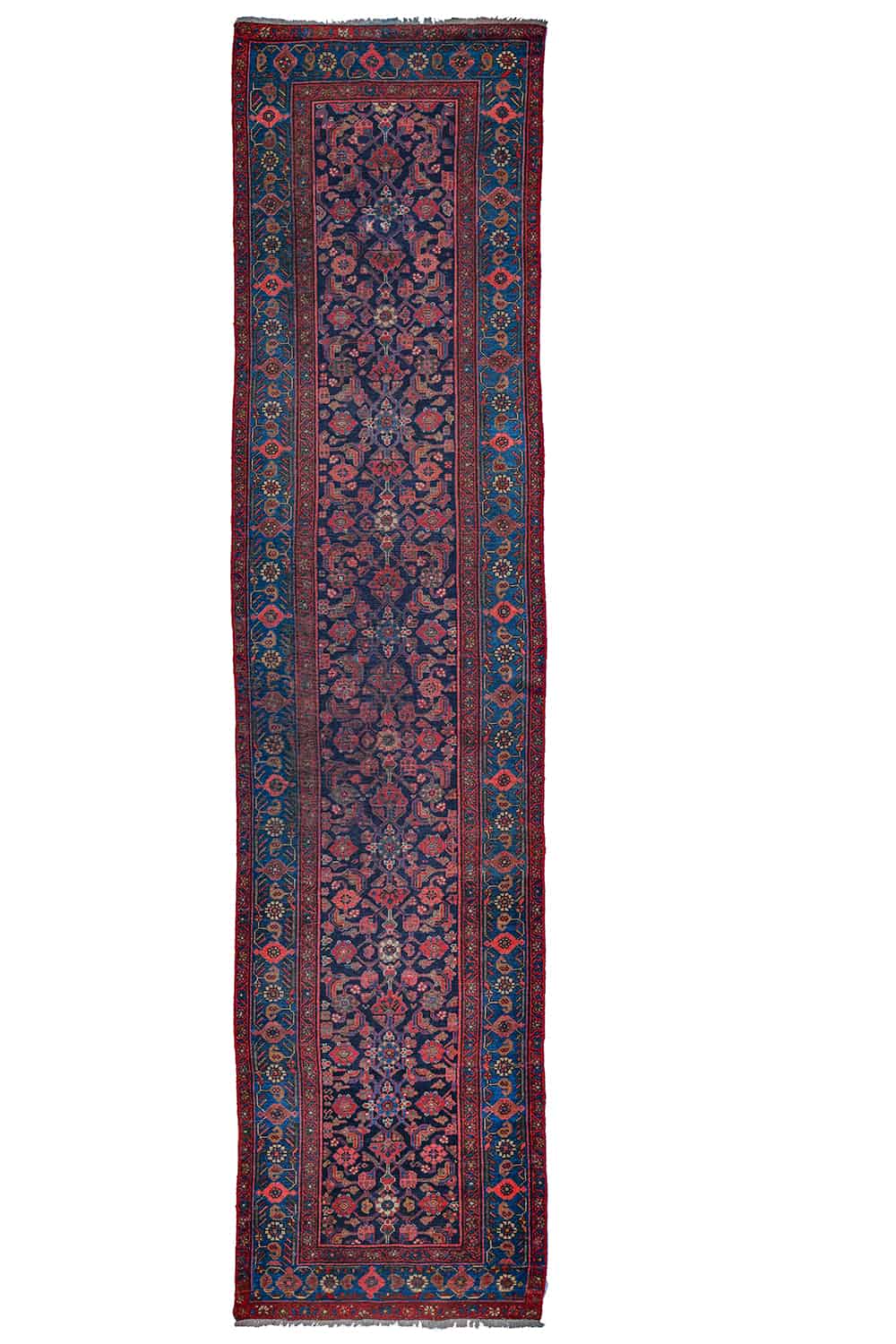 Antique Herat Hamadan Floral Runner