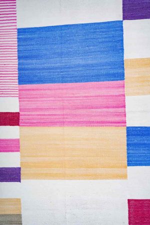Pink and Red handcrafted Flatweave Rugs made from Cotton by Carpet Cellar