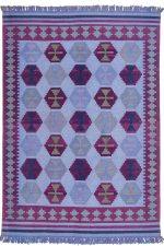 Indo Kazak Overdye Flatweave - Purple