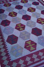 Indo Kazak Overdye Flatweave - Purple