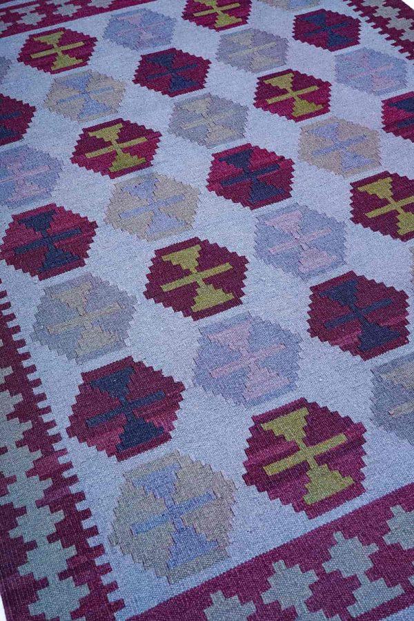 Indo Kazak Overdye Flatweave - Purple