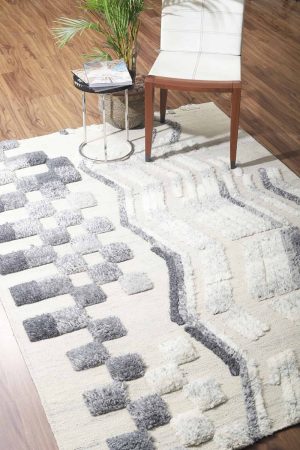 Off White and Grey handcrafted Flatweave Rugs made from Wool by Carpet Cellar