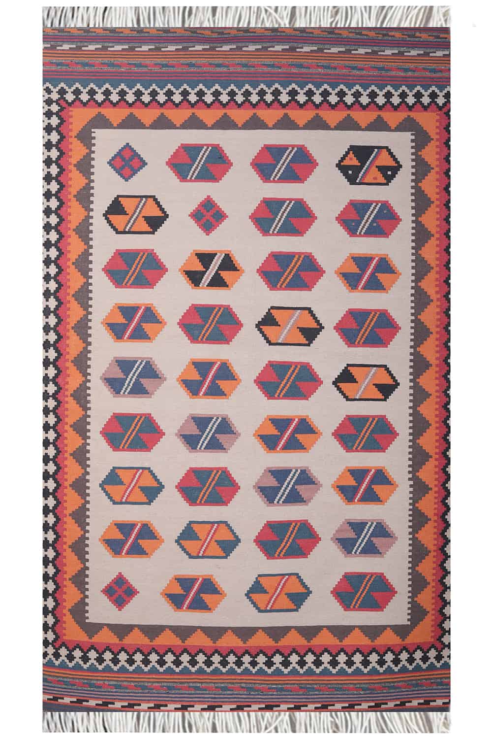 Kazak Inspired Flatweave Rug – Quadilateral