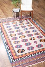 Kazak Inspired Flatweave Rug - Quadilateral