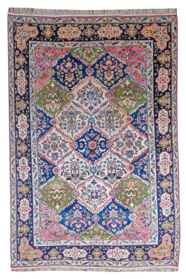 Antique Kirman Lattice - Floral Diamonds