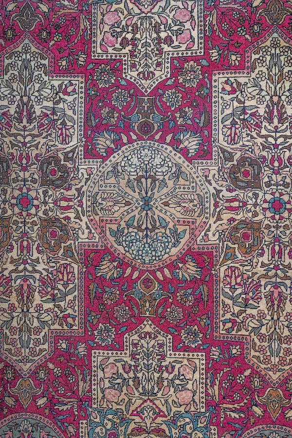 Antique Kirman Shah - Royal Pink