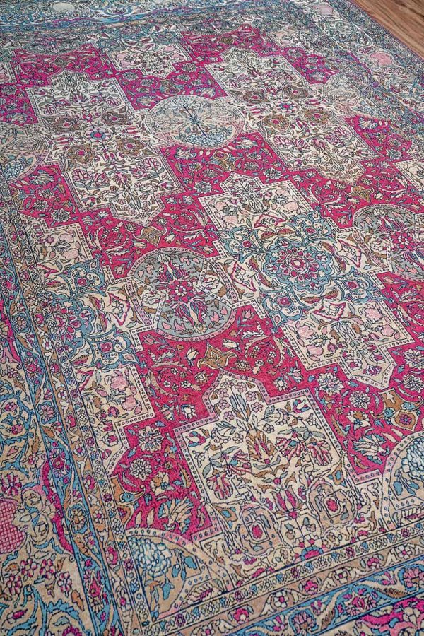 Antique Kirman Shah - Royal Pink