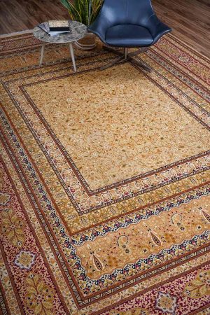 Light Brown and Brown handcrafted Antique Persian Carpets made from Wool by Carpet Cellar