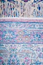 Antique Laver Kerman - Persian Blue Florals