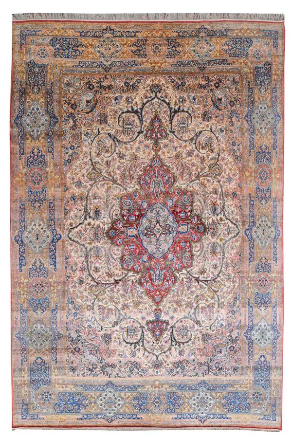Antique Laver Kerman - Detailed Floral