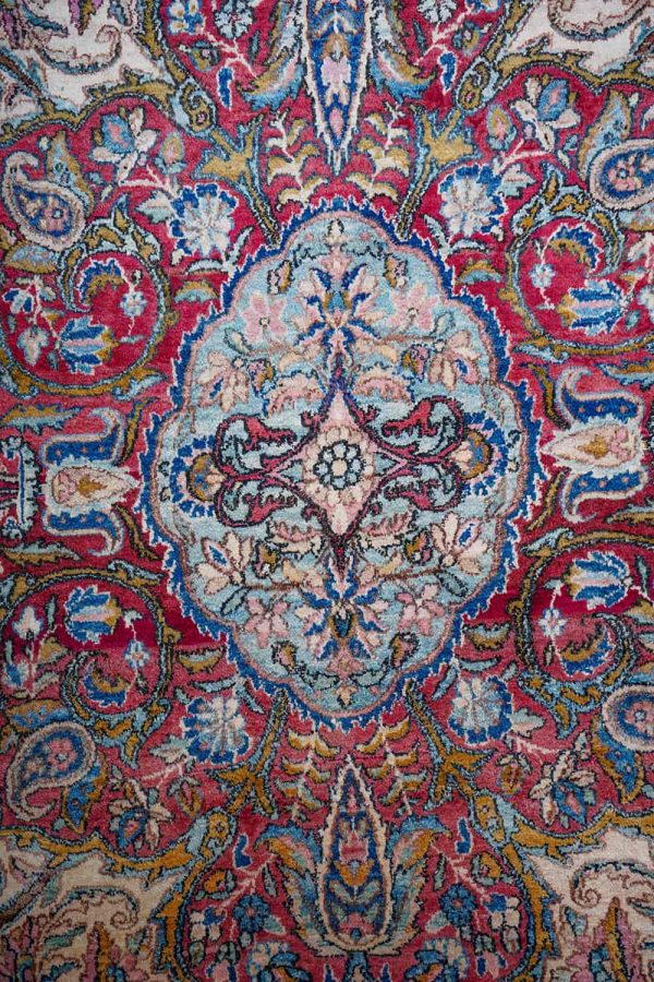 Antique Laver Kerman - Detailed Floral