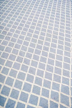 Blue Grey and handcrafted Flatweave Rugs made from Wool by Carpet Cellar