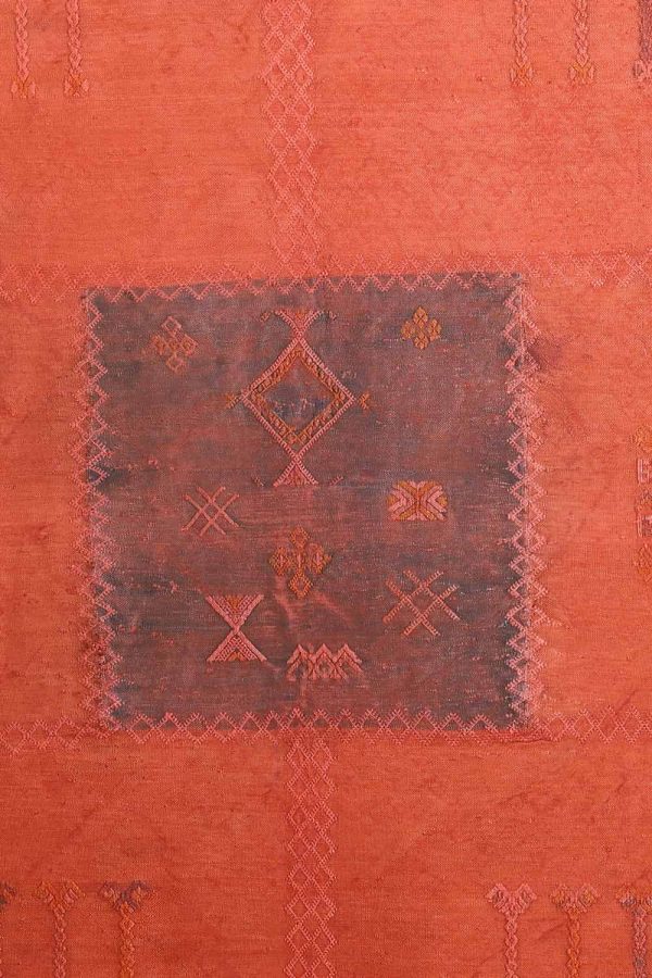 Moroccan Silk Kilim - Red Orange