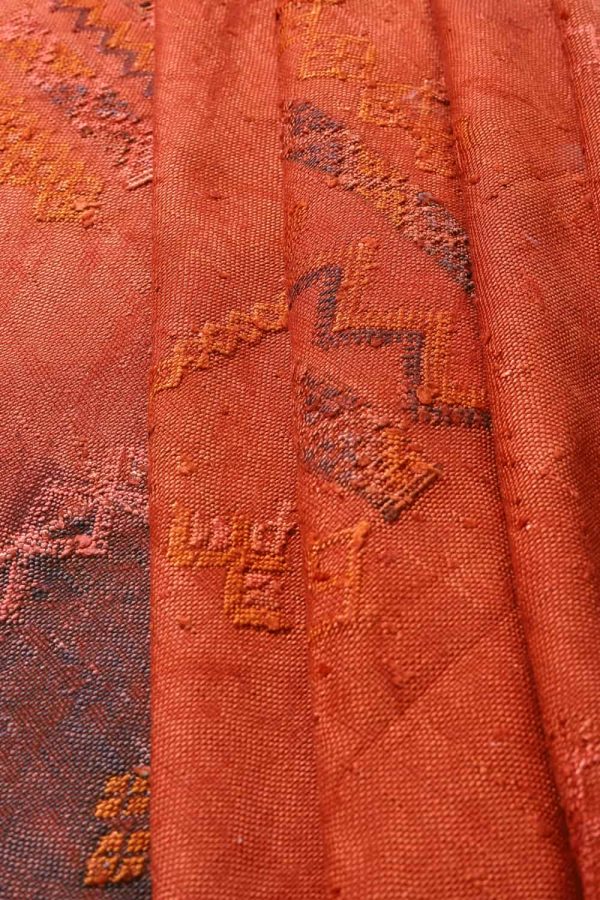 Moroccan Silk Kilim - Red Orange