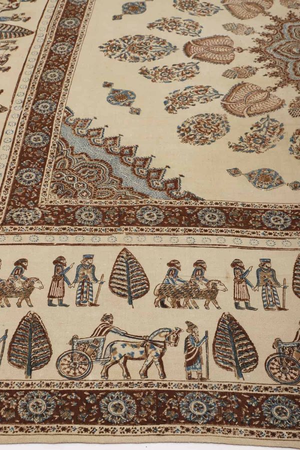 Vintage Persian Block Printed Textile - Kalamkari Rath