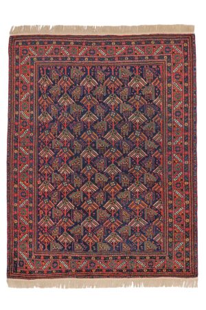 Antique Persian Tribal Afshar Rug - Red on Blue