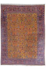 Antique Royal Kurk Kashan - Mustard Fileds