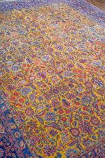 Antique Royal Kurk Kashan - Mustard Fileds