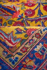 Antique Royal Kurk Kashan - Mustard Fileds