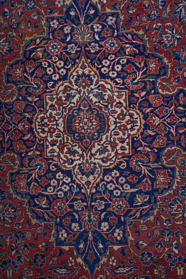 Antique Royal Kurk Kashan - Scrolling Vines