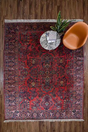 red and handcrafted Antique Persian Carpets made from Wool by Carpet Cellar
