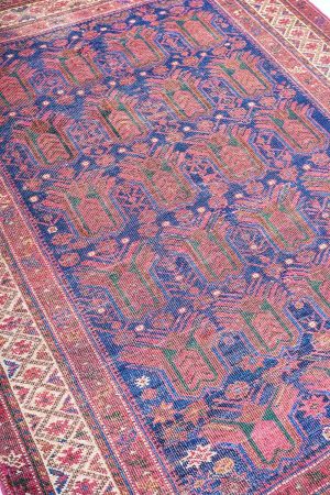 Dark Blue and handcrafted Vintage Carpets like made from Wool by Carpet Cellar