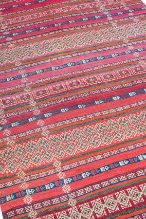 Madder Red and handcrafted Kilim Rugs made from Wool by Carpet Cellar