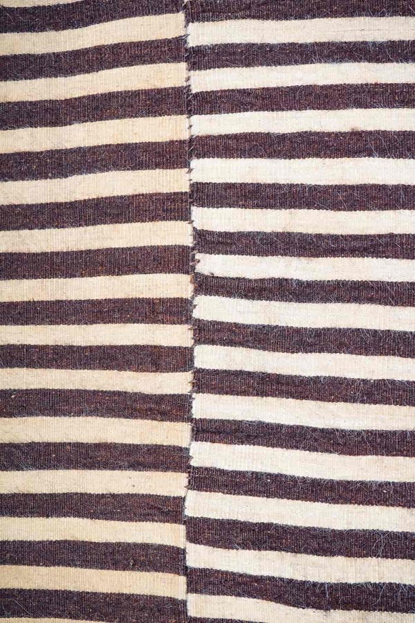 Tribal Bamiyani Kilim - Narrow Brown Stripes